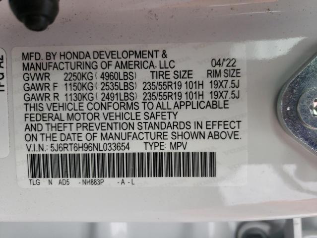 Photo 9 VIN: 5J6RT6H96NL033654 - HONDA CR-V TOURI 