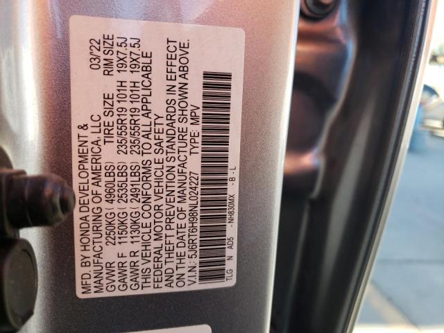 Photo 12 VIN: 5J6RT6H98NL024227 - HONDA CR-V TOURI 