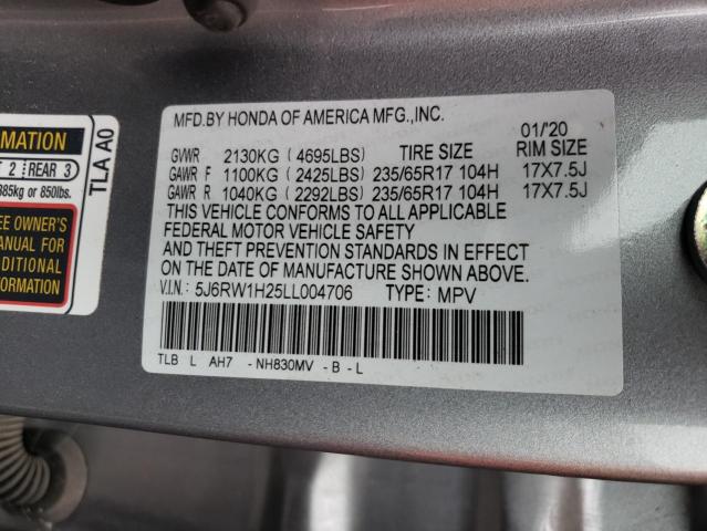 Photo 9 VIN: 5J6RW1H25LL004706 - HONDA CR-V LX 