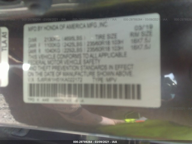 Photo 8 VIN: 5J6RW1H51KA022172 - HONDA CR-V 