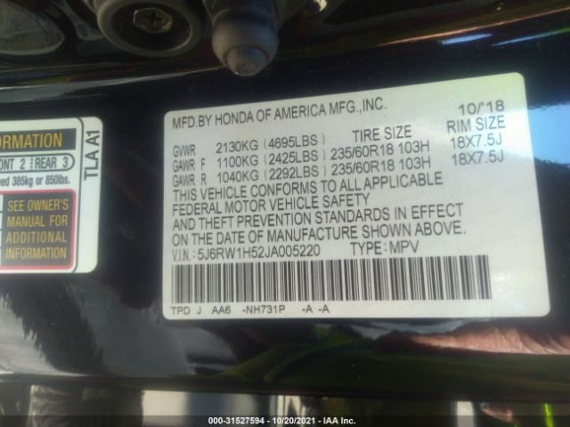 Photo 8 VIN: 5J6RW1H52JA005220 - HONDA CR-V 