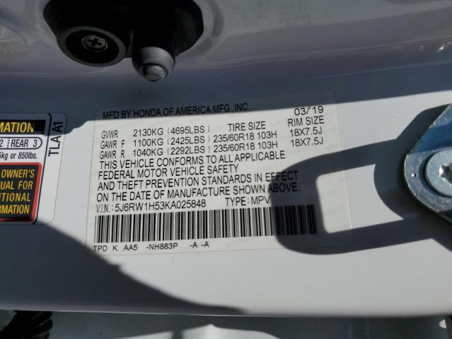 Photo 12 VIN: 5J6RW1H53KA025848 - HONDA CR-V EX 