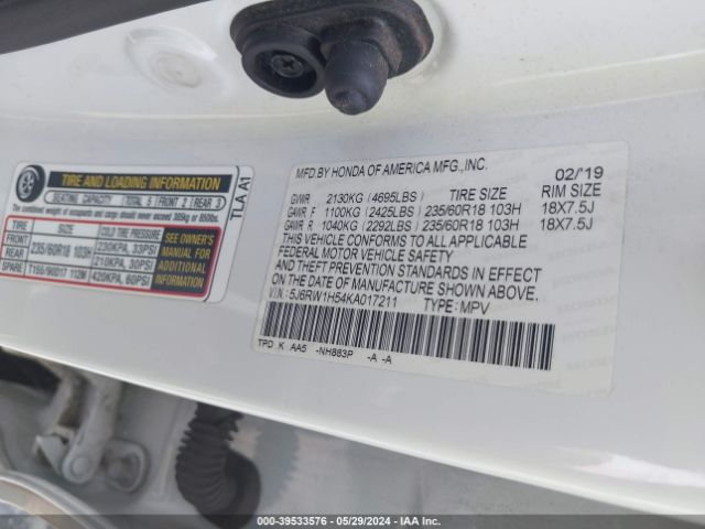 Photo 8 VIN: 5J6RW1H54KA017211 - HONDA CR-V 