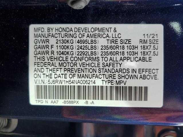 Photo 9 VIN: 5J6RW1H54NA006214 - HONDA CR-V EX 