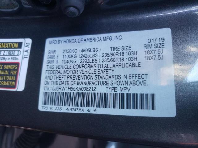 Photo 9 VIN: 5J6RW1H55KA008212 - HONDA CR-V 