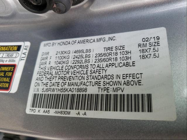 Photo 9 VIN: 5J6RW1H55KA018898 - HONDA CR-V EX 