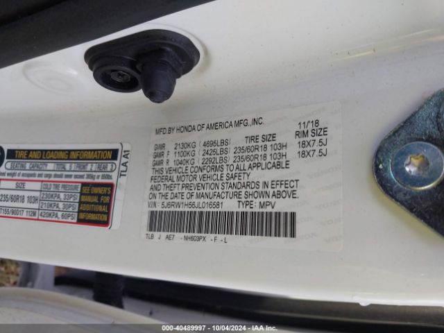 Photo 8 VIN: 5J6RW1H56JL016581 - HONDA CR-V 