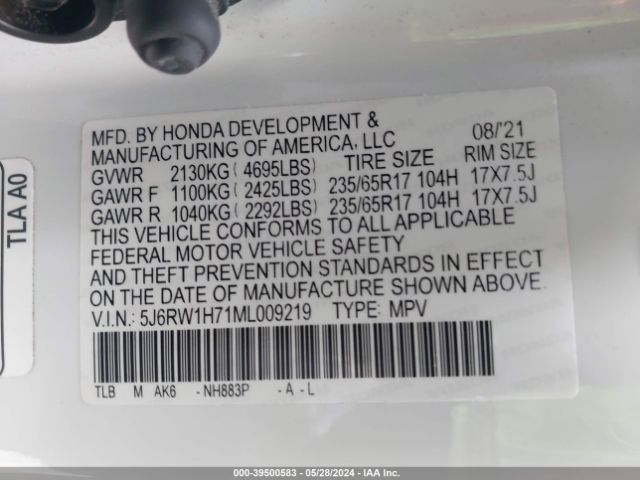 Photo 8 VIN: 5J6RW1H71ML009219 - HONDA CR-V 