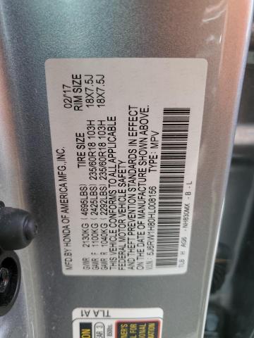 Photo 9 VIN: 5J6RW1H80HL008156 - HONDA CR-V EXL 