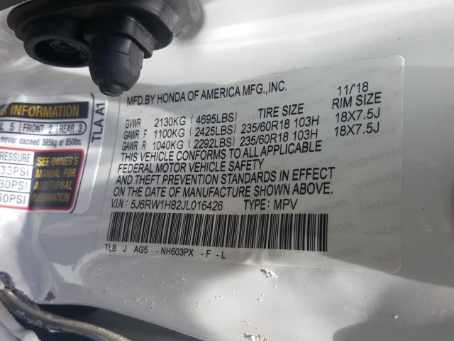 Photo 9 VIN: 5J6RW1H82JL016426 - HONDA CR-V EXL 