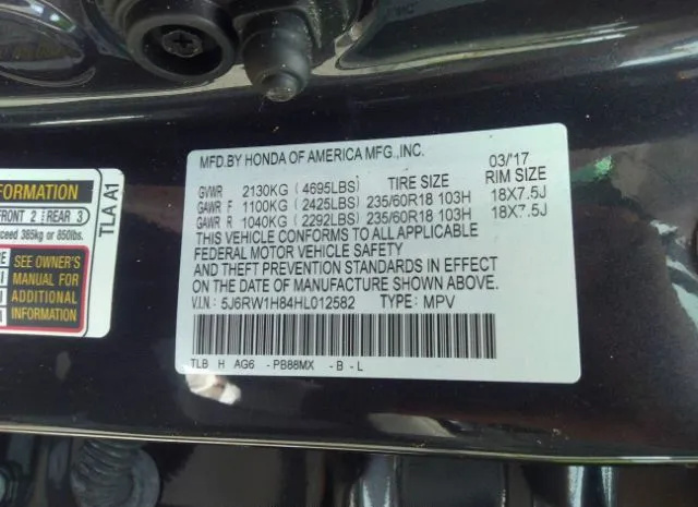 Photo 8 VIN: 5J6RW1H84HL012582 - HONDA CR-V 