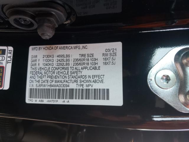 Photo 9 VIN: 5J6RW1H84MA003094 - HONDA CR-V EXL 