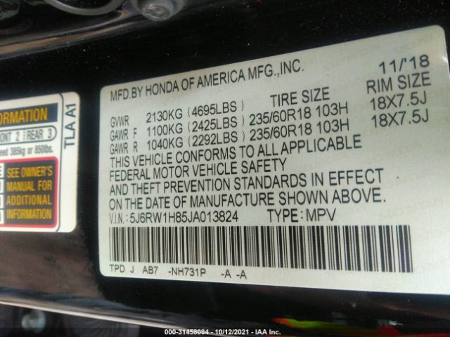 Photo 8 VIN: 5J6RW1H85JA013824 - HONDA CR-V 