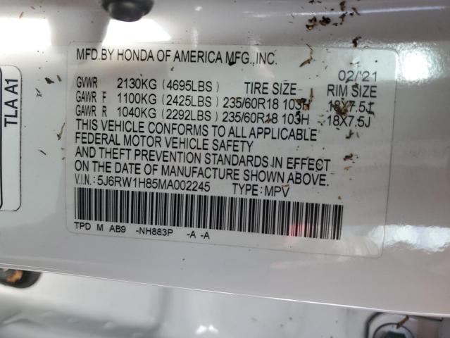 Photo 12 VIN: 5J6RW1H85MA002245 - HONDA CR-V EXL 