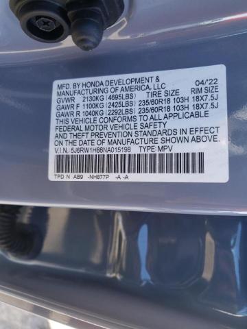 Photo 9 VIN: 5J6RW1H88NA015198 - HONDA CR-V EXL 