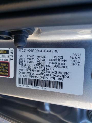 Photo 11 VIN: 5J6RW1H89ML005377 - HONDA CR-V EXL 