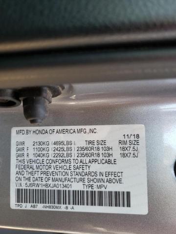 Photo 9 VIN: 5J6RW1H8XJA013401 - HONDA CR-V EXL 