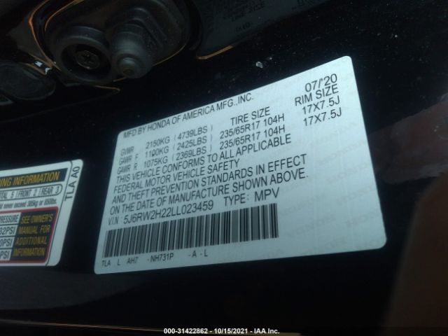 Photo 8 VIN: 5J6RW2H22LL023459 - HONDA CR-V 