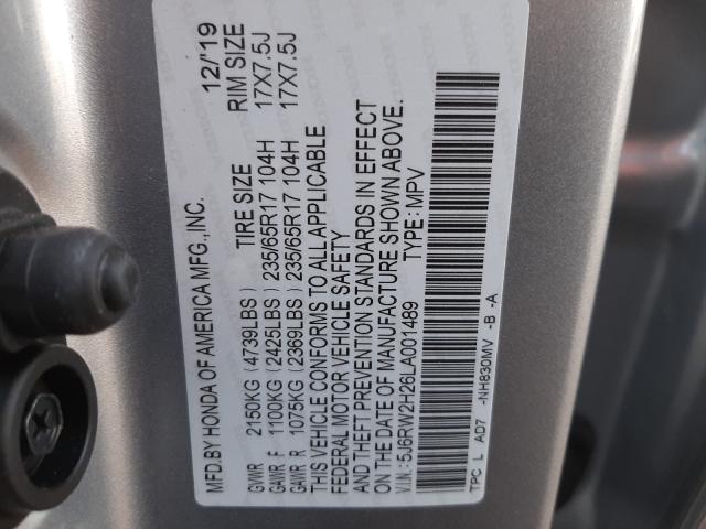 Photo 9 VIN: 5J6RW2H26LA001489 - HONDA CR-V LX 