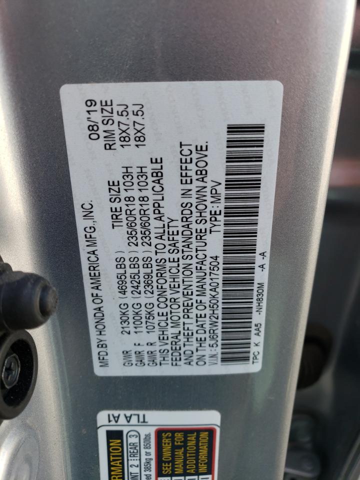 Photo 12 VIN: 5J6RW2H50KA017504 - HONDA CR-V 