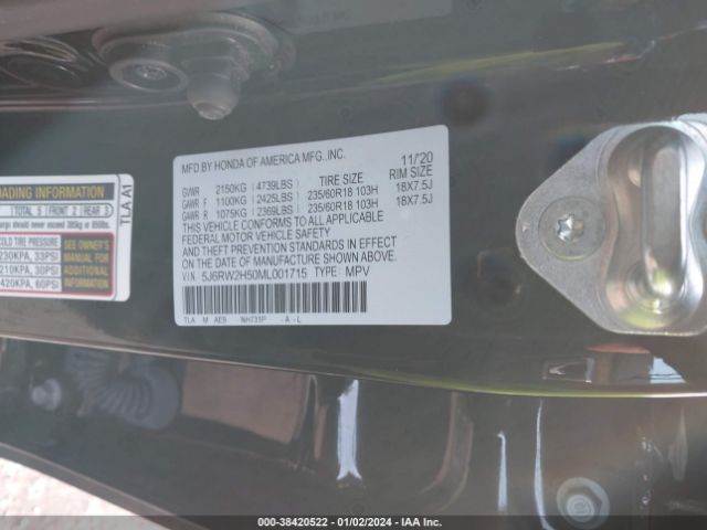 Photo 8 VIN: 5J6RW2H50ML001715 - HONDA CR-V 