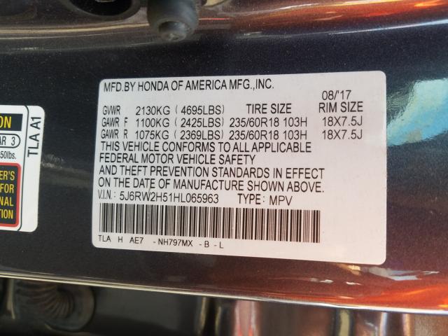 Photo 9 VIN: 5J6RW2H51HL065963 - HONDA CR-V EX 