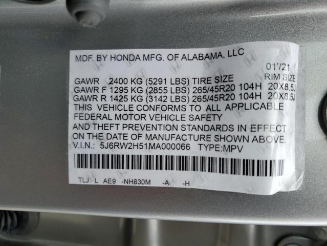 Photo 9 VIN: 5J6RW2H51MA000066 - HONDA CR-V EX 