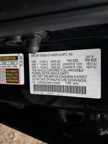 Photo 9 VIN: 5J6RW2H56KL009427 - HONDA CR-V EX 