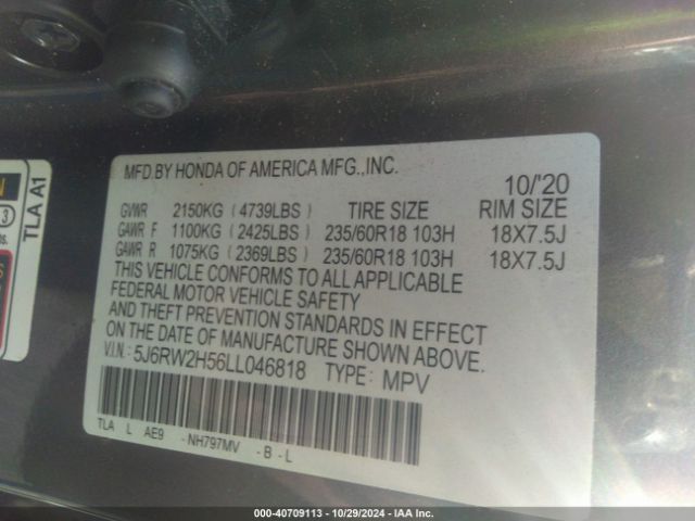 Photo 8 VIN: 5J6RW2H56LL046818 - HONDA CR-V 