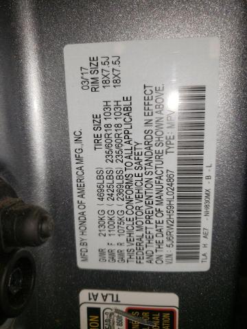 Photo 9 VIN: 5J6RW2H59HL024867 - HONDA CR-V EX 