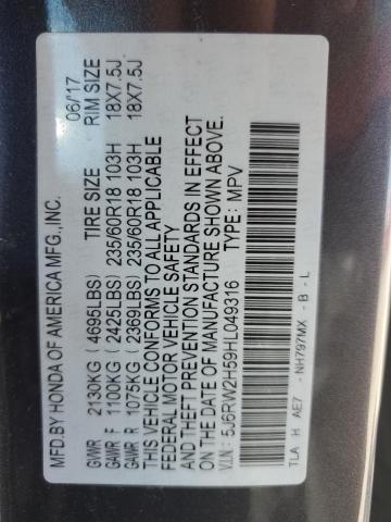 Photo 12 VIN: 5J6RW2H59HL049316 - HONDA CR-V EX 