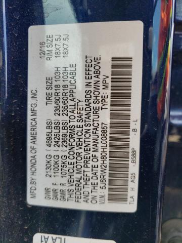 Photo 12 VIN: 5J6RW2H80HL008857 - HONDA CR-V EXL 