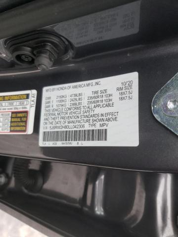 Photo 9 VIN: 5J6RW2H80LL042306 - HONDA CR-V EXL 