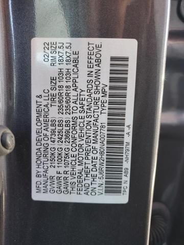 Photo 13 VIN: 5J6RW2H80NA007781 - HONDA CRV 