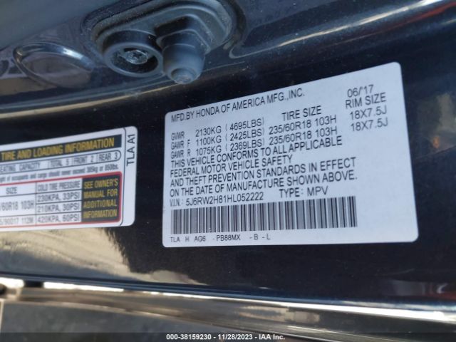 Photo 8 VIN: 5J6RW2H81HL052222 - HONDA CR-V 