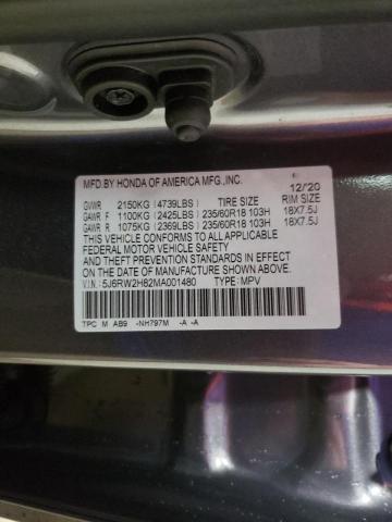 Photo 9 VIN: 5J6RW2H82MA001480 - HONDA CR-V EXL 