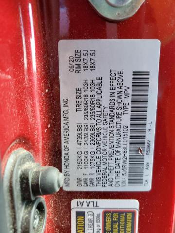 Photo 11 VIN: 5J6RW2H83LL015102 - HONDA CR-V EXL 