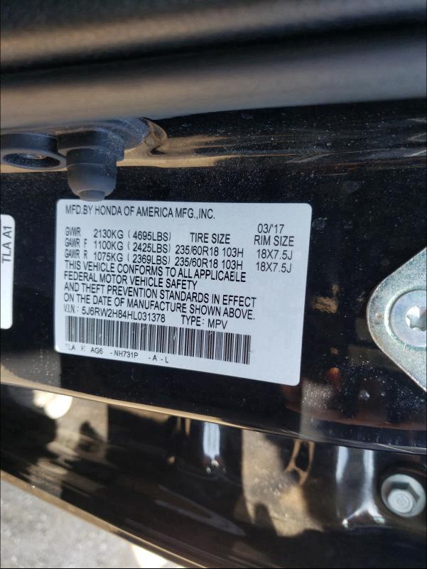 Photo 9 VIN: 5J6RW2H84HL031378 - HONDA CR-V EXL 