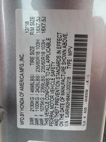 Photo 12 VIN: 5J6RW2H84KL000218 - HONDA CRV 