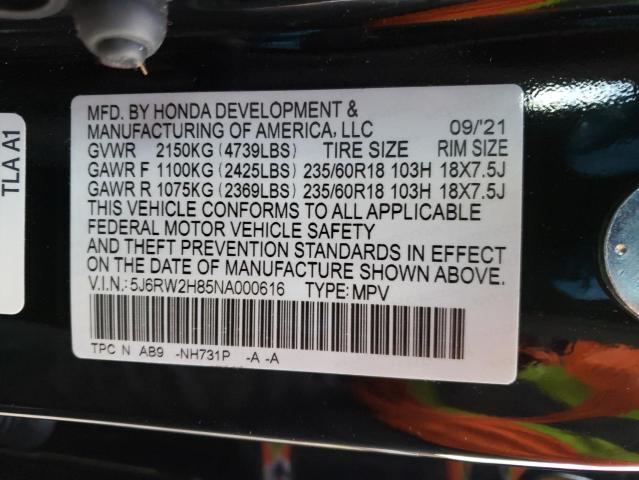 Photo 9 VIN: 5J6RW2H85NA000616 - HONDA CR-V EXL 