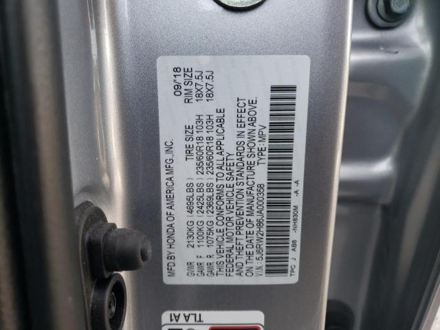 Photo 9 VIN: 5J6RW2H86JA000358 - HONDA CR-V EXL 