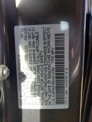 Photo 12 VIN: 5J6RW2H86NA012399 - HONDA CR-V EXL 