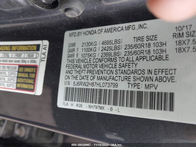 Photo 8 VIN: 5J6RW2H87HL073799 - HONDA CR-V 