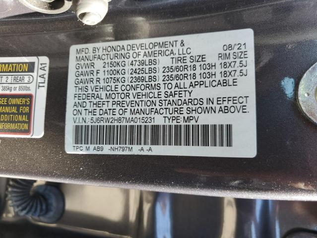 Photo 12 VIN: 5J6RW2H87MA015231 - HONDA CR-V EXL 