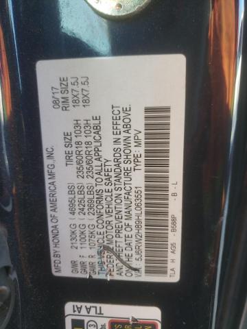 Photo 9 VIN: 5J6RW2H89HL063551 - HONDA CR-V EXL 