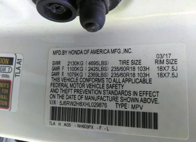 Photo 8 VIN: 5J6RW2H8XHL029876 - HONDA CR-V 