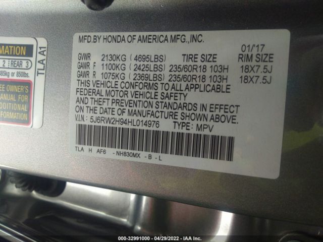 Photo 8 VIN: 5J6RW2H94HL014976 - HONDA CR-V 