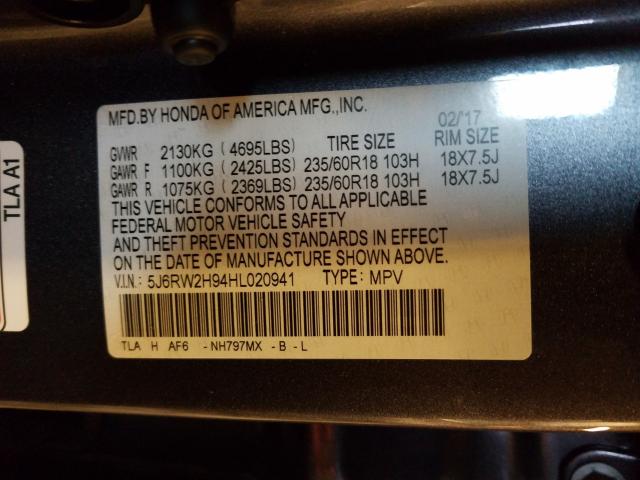 Photo 9 VIN: 5J6RW2H94HL020941 - HONDA CR-V TOURI 