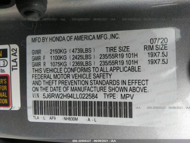 Photo 8 VIN: 5J6RW2H94LL022584 - HONDA CR-V 