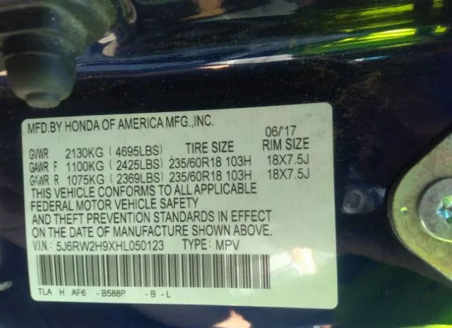 Photo 8 VIN: 5J6RW2H9XHL050123 - HONDA CR-V 